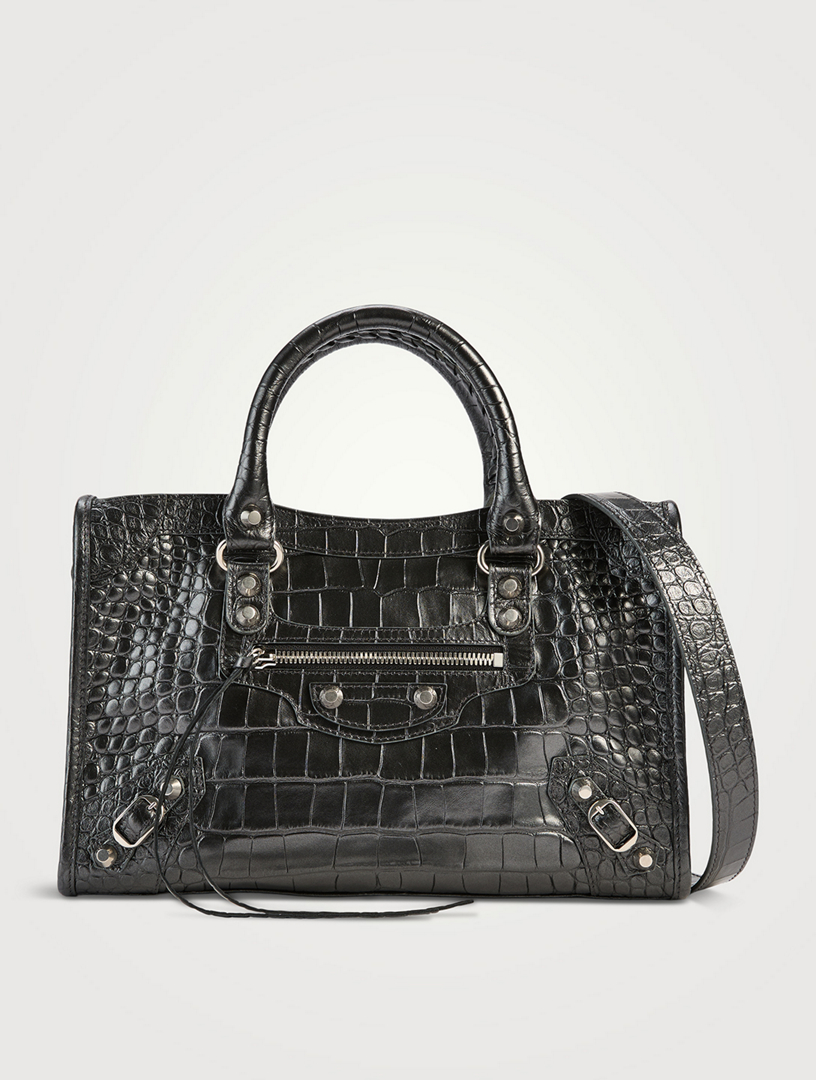 BALENCIAGA Small Le City Croc-Embossed Leather Satchel | Holt Renfrew