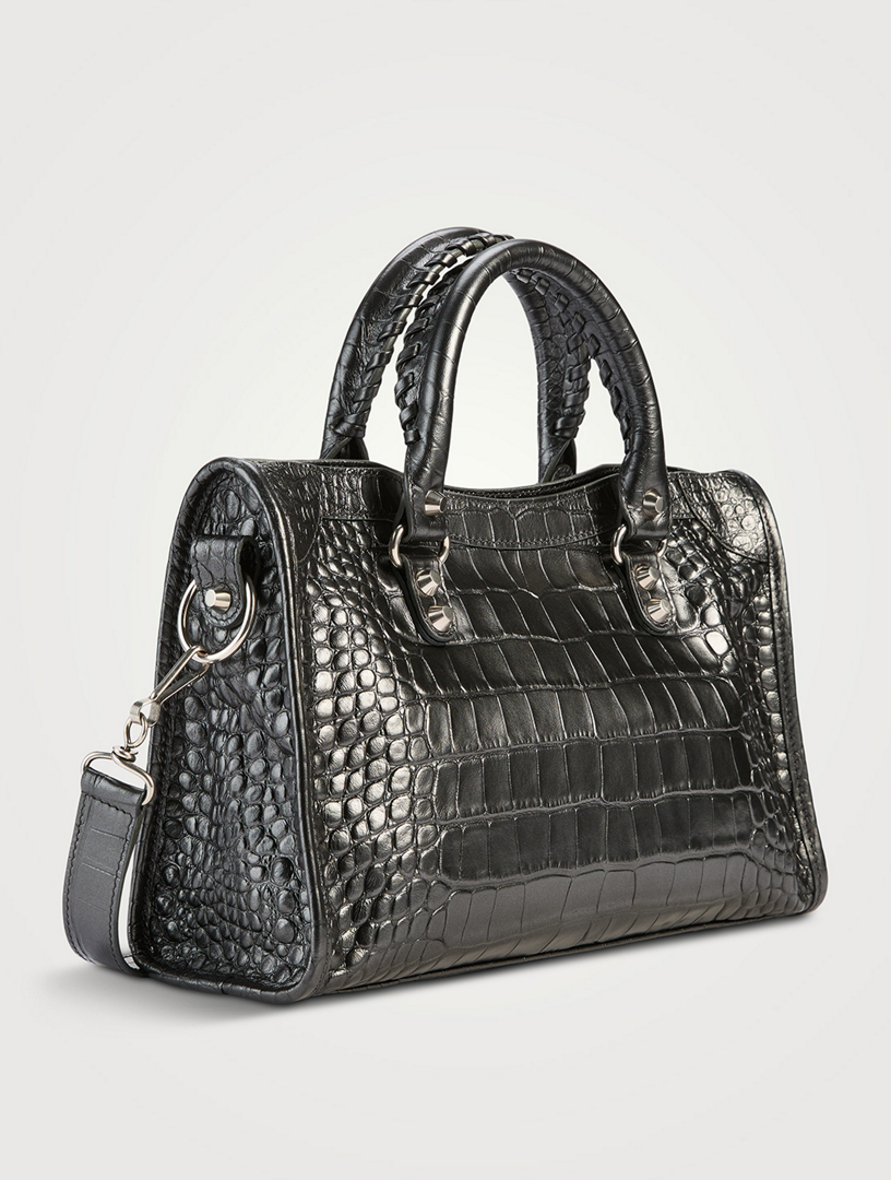 BALENCIAGA Small Le City Croc-Embossed Leather Satchel | Holt Renfrew