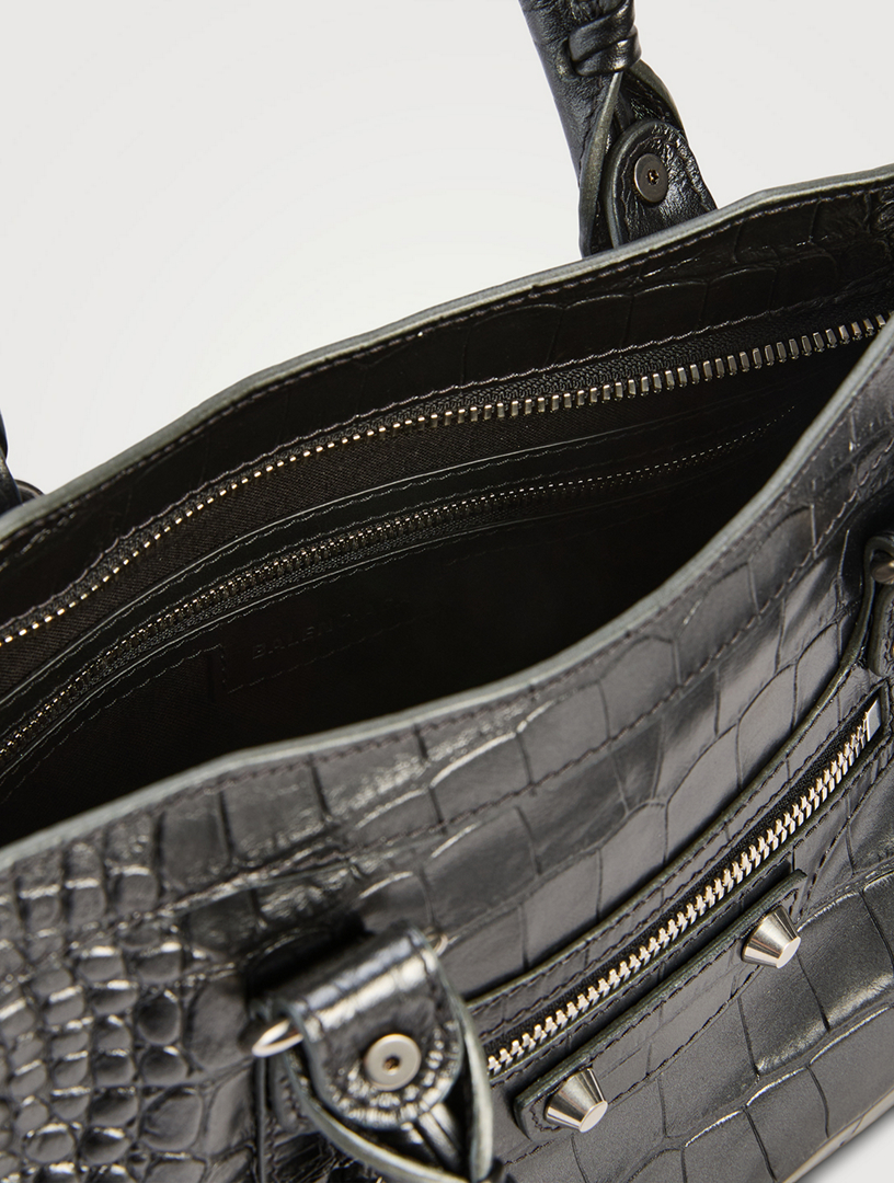 BALENCIAGA Small Le City Croc-Embossed Leather Satchel | Holt Renfrew