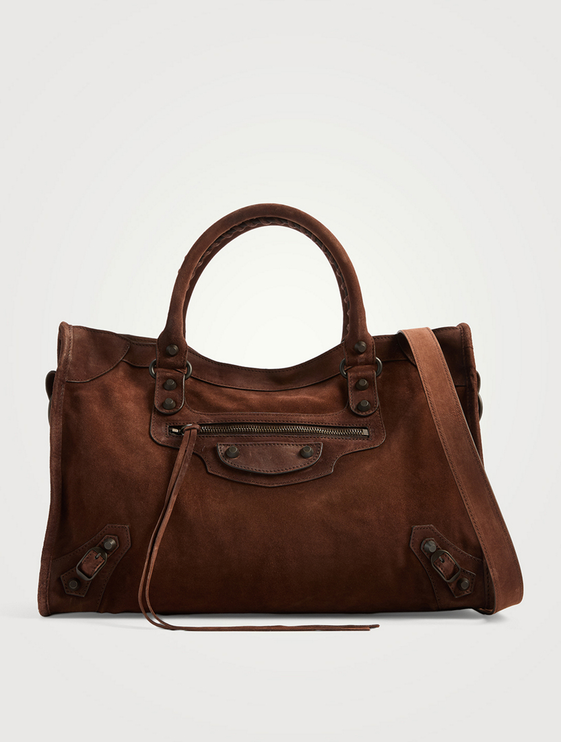 Medium Le City Suede Satchel