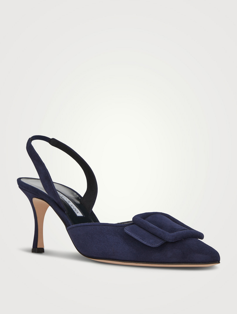 MANOLO BLAHNIK Maysli Suede Slingback Pumps | Holt Renfrew
