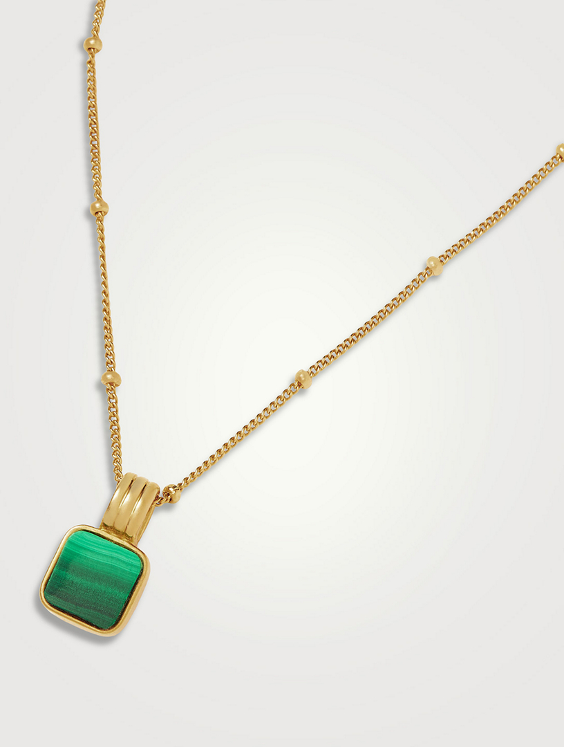 Lucy Williams Square Malachite Necklace