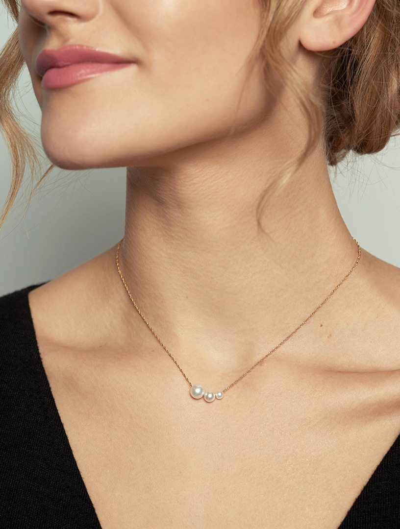 POPPY FINCH 14K Gold Gradual Pearl Pendant Necklace | Holt