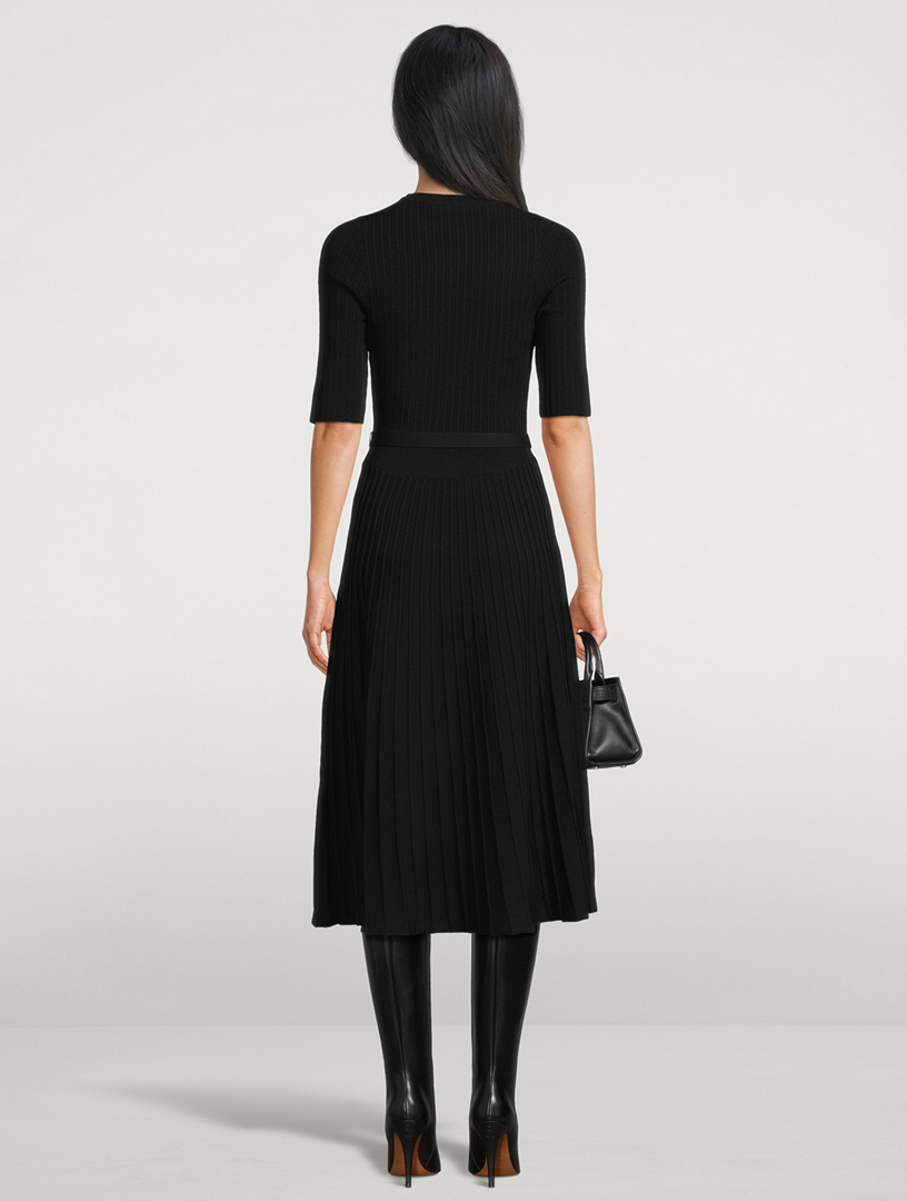 veronica beard elthea rib knit belted midi dress VERONICA BEARD Elthea Belted Rib-Knit Midi Dress