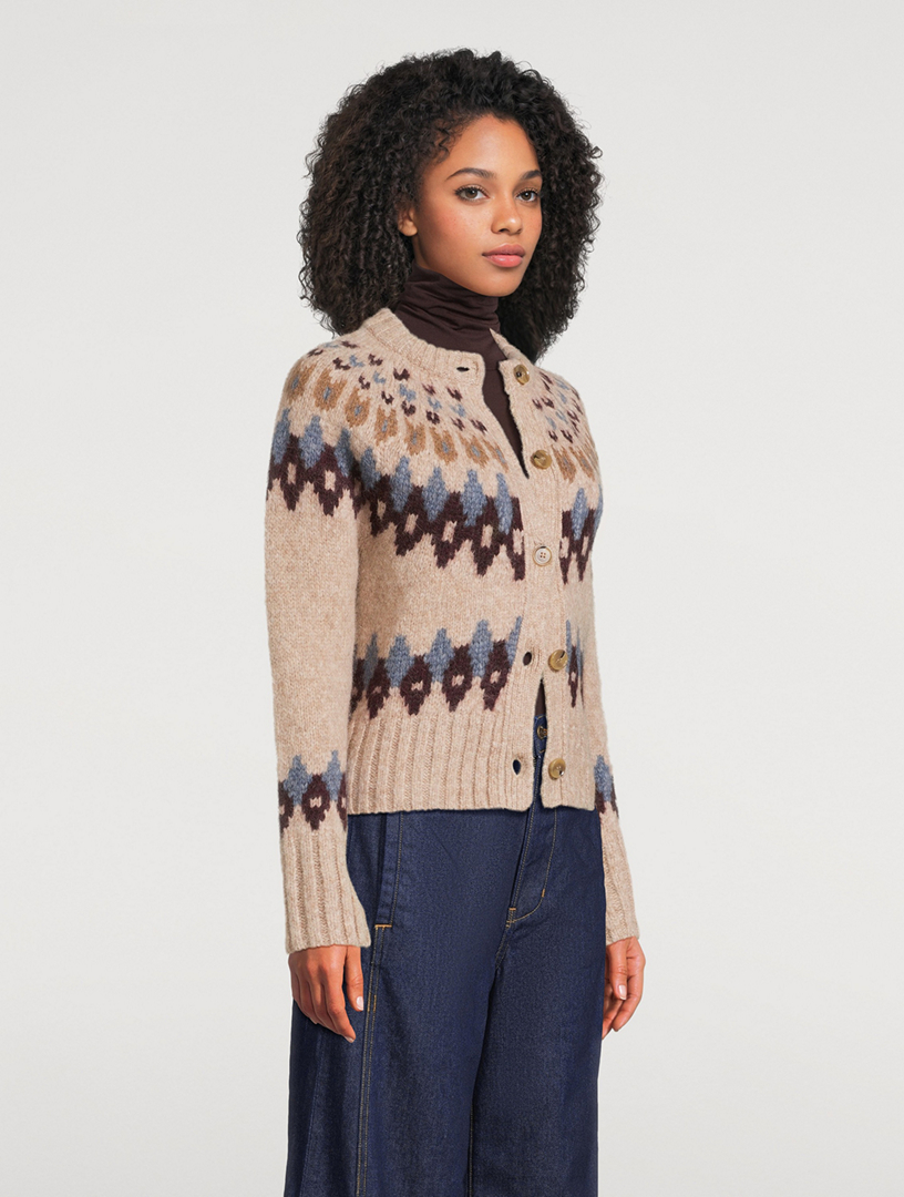 VERONICA BEARD Christina Fair Isle Cardigan | Holt Renfrew