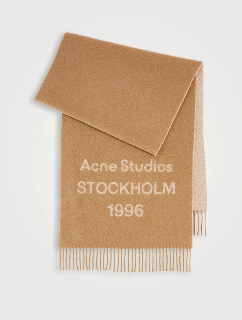 Wide Wool Logo Scarf