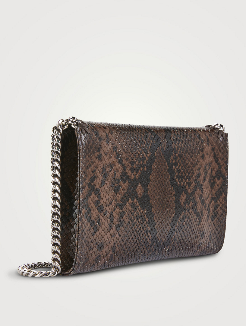 STELLA MCCARTNEY Falabella Snakeskin-Embossed Crossbody Bag | Holt