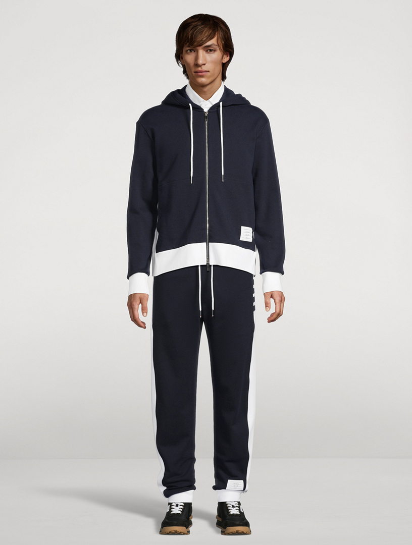 THOM BROWNE Classic Four-Bar Jersey Zip Hoodie | Holt Renfrew
