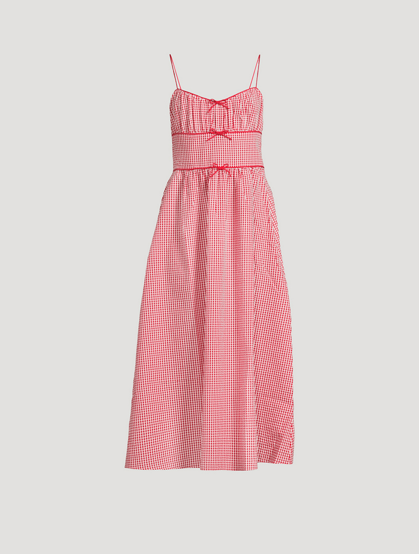 Robe mi-longue Belline à imprimé vichy