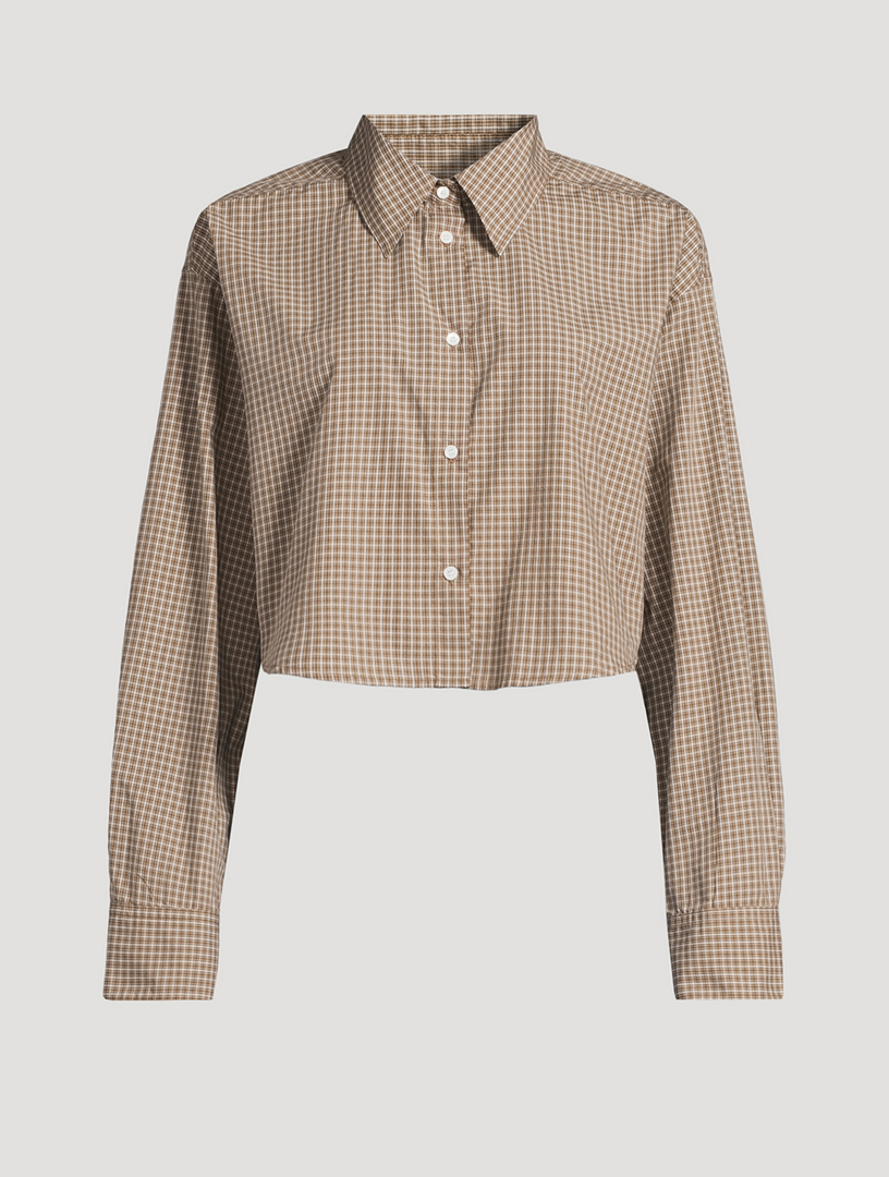 Ana Cropped Shirt In Plaid Print