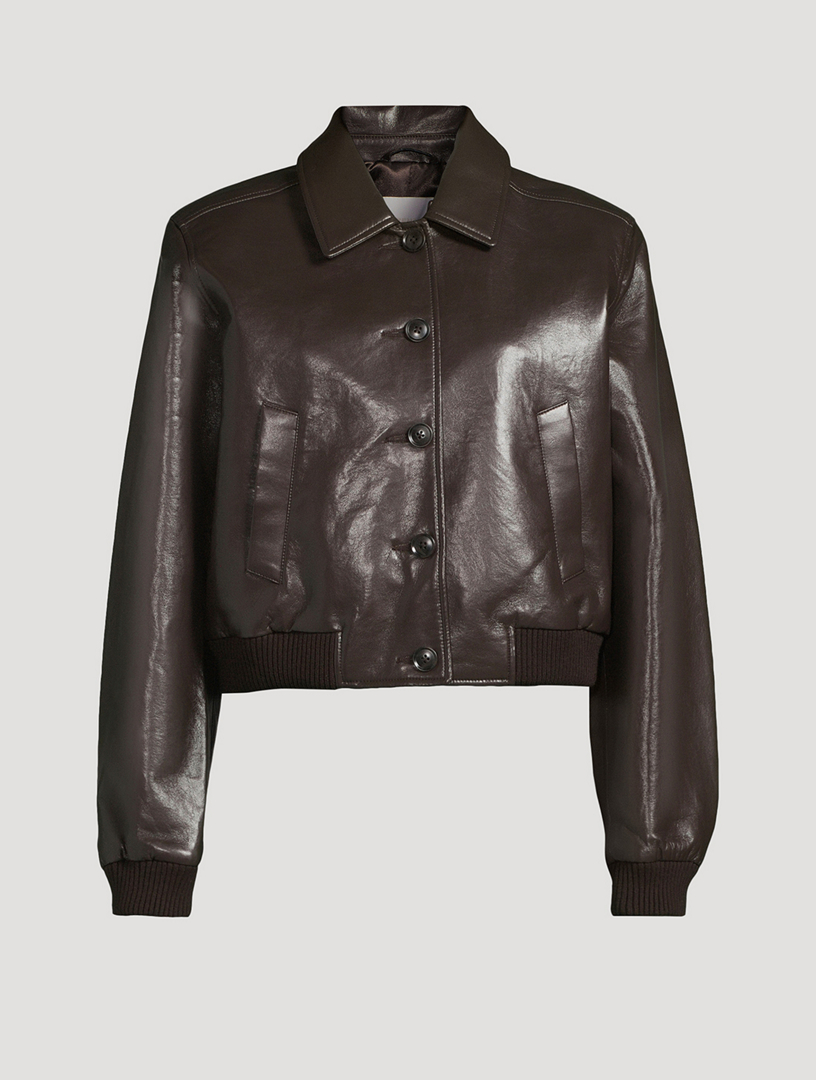 Lola Recycled Leather Bomber Jacket