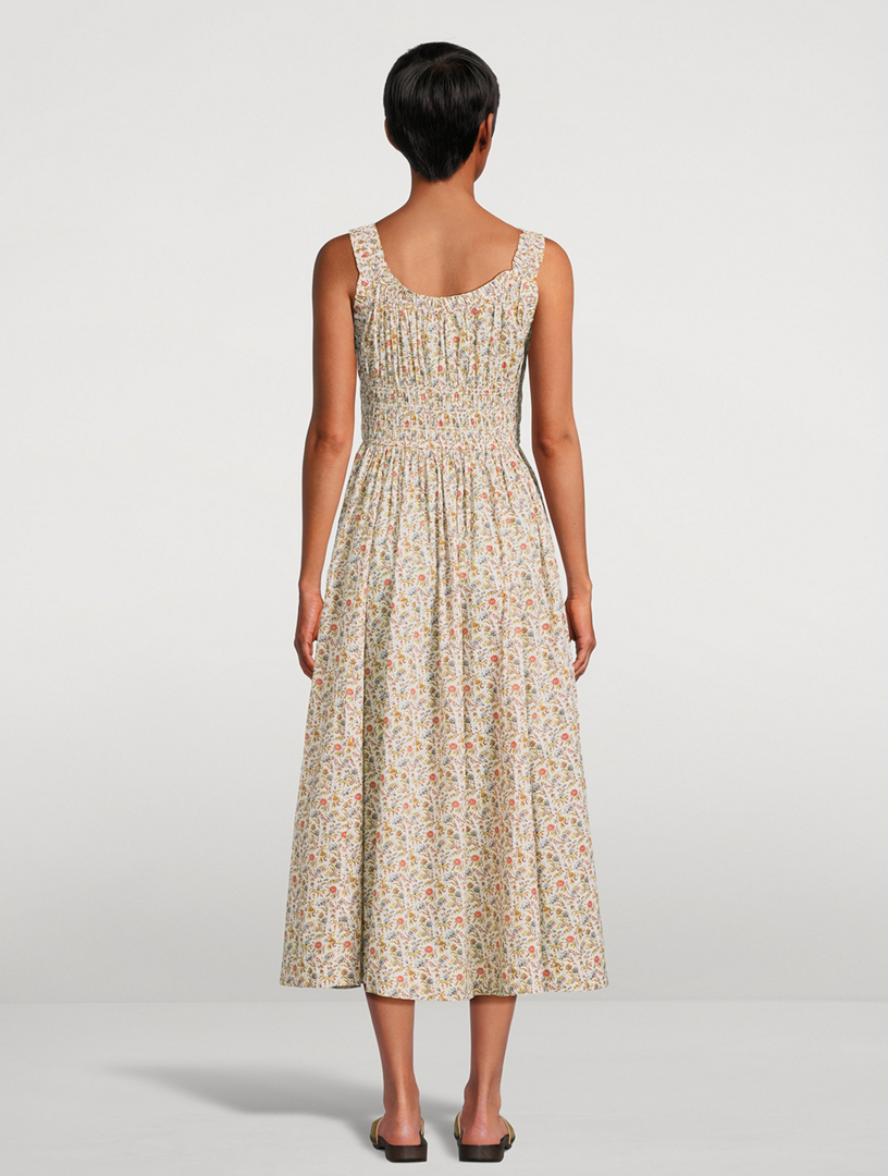 DOEN Emmaretta Midi Dress In Floral Print | Holt Renfrew