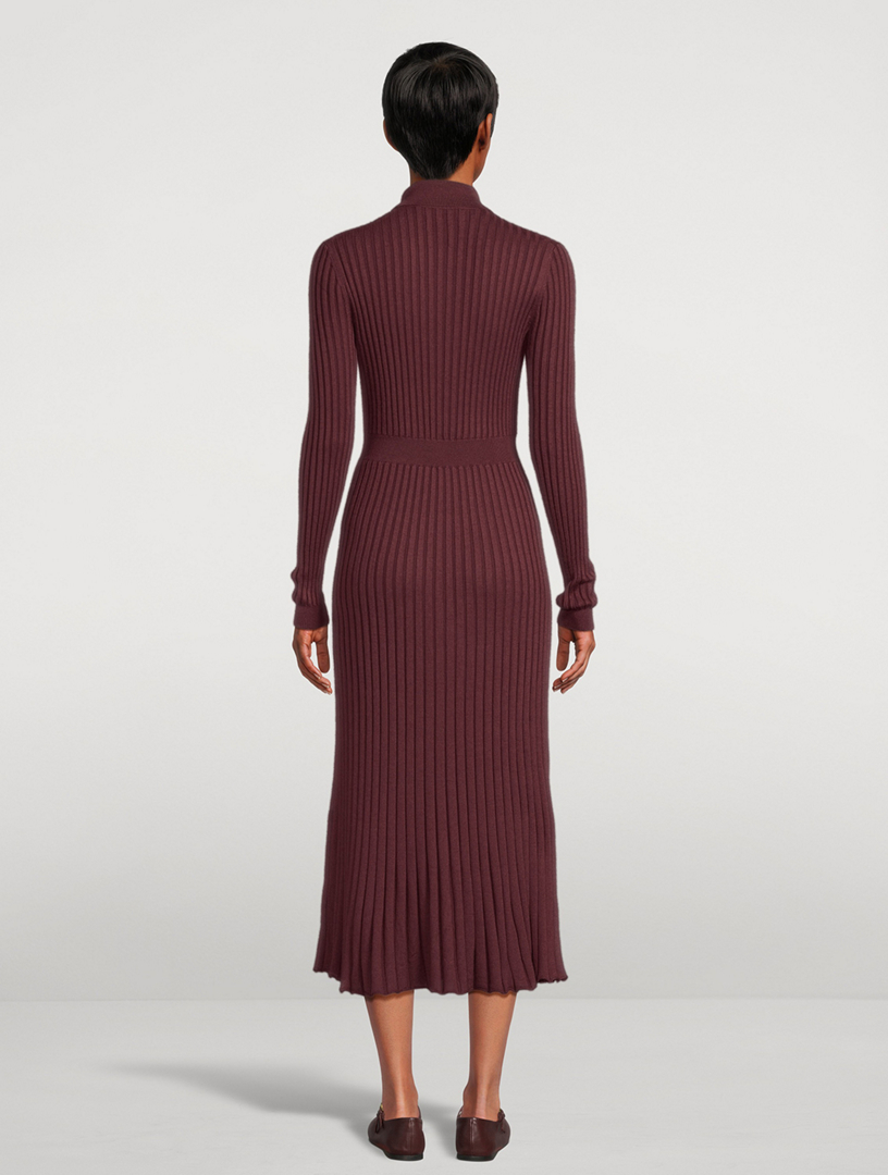 gabriela hearst ardor ribbed cashmere and silk blend midi dress Ardor Knit Maxi Dress in Washed Denim Cashmere Silk  Gabriela Hearst