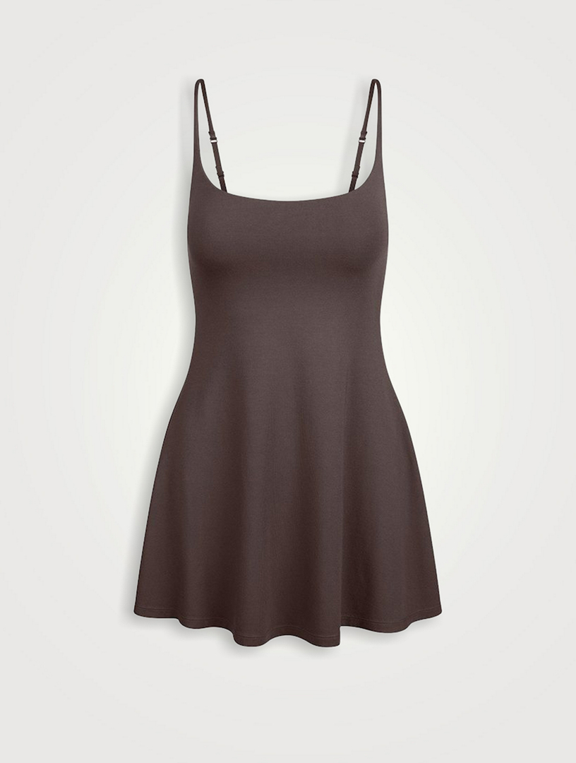 l'agence leather dress L'AGENCE Tazia Scoop Neck A Line Dress in Black main image 1