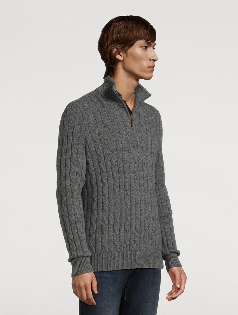 POLO RALPH LAUREN Cable-Knit Cashmere Quarter-Zip Sweater | Holt