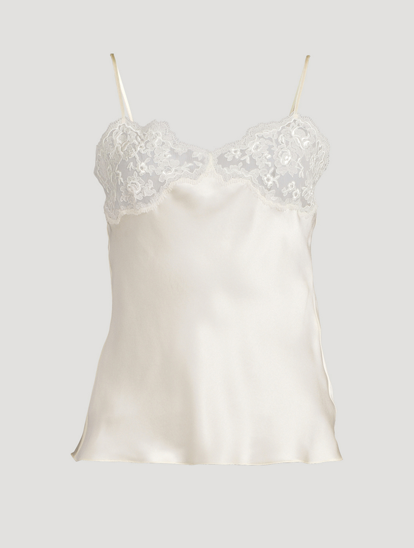 Washed Silk Satin And Lace Camisole