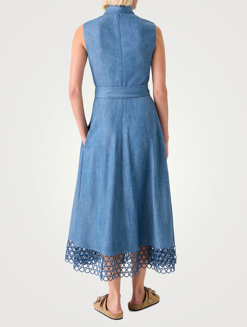white christmas dresses Fitted Cotton Stretch Denim Dress Black Denim / 2 main image 1