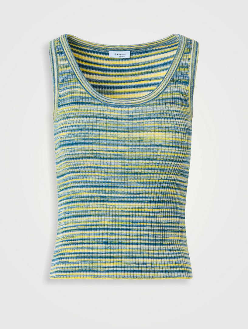 Débardeur en tricot côtelé teint par espacement