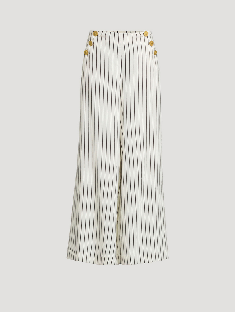 Kingston Wide-Leg Pants In Striped Print