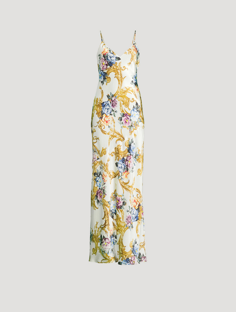 Serita Silk Maxi Dress In Baroque Floral Print