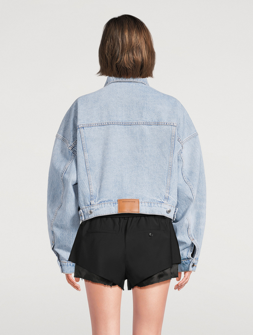 ジャケット・アウター ALEXIA STAM Fringe Hem Denim Jacket S ALEXIA STAM Fringe Hem Denim Jacket S
