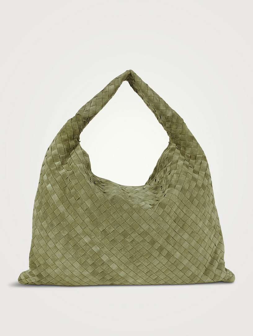 BOTTEGA VENETA Large Hop Intrecciato Suede Shoulder Bag | Holt Renfrew