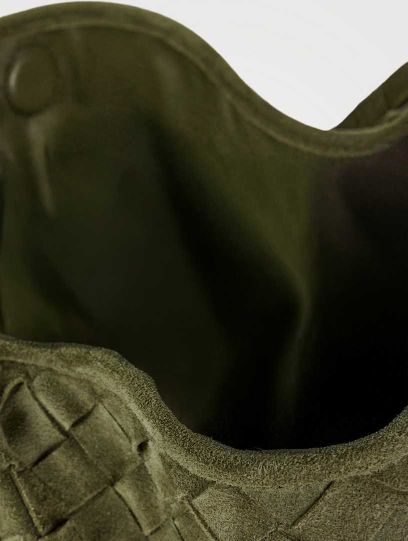 BOTTEGA VENETA Large Hop Intrecciato Suede Shoulder Bag | Holt Renfrew