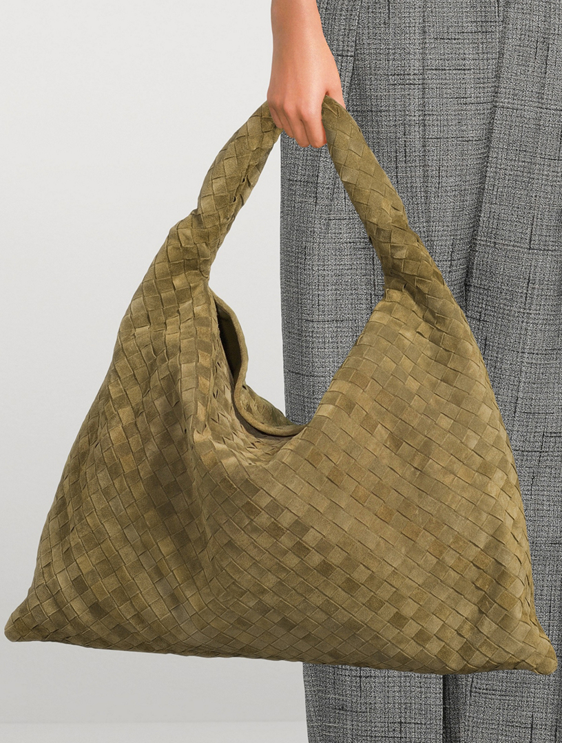 BOTTEGA VENETA Large Hop Intrecciato Suede Shoulder Bag | Holt Renfrew