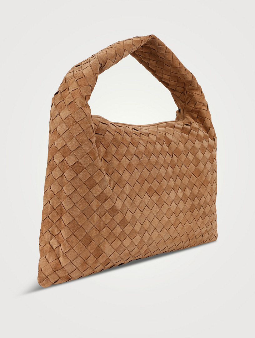 BOTTEGA VENETA Small Hop Intrecciato Suede Shoulder Bag | Holt Renfrew