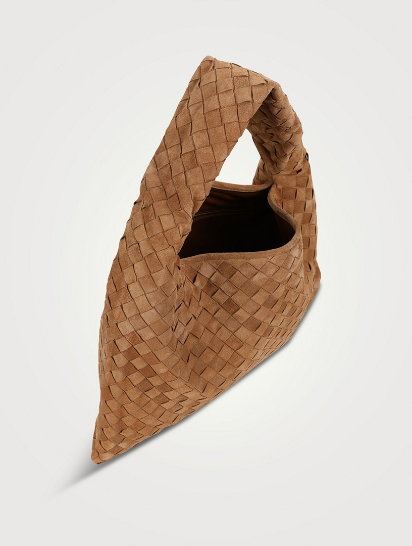 BOTTEGA VENETA Small Hop Intrecciato Suede Shoulder Bag | Holt Renfrew