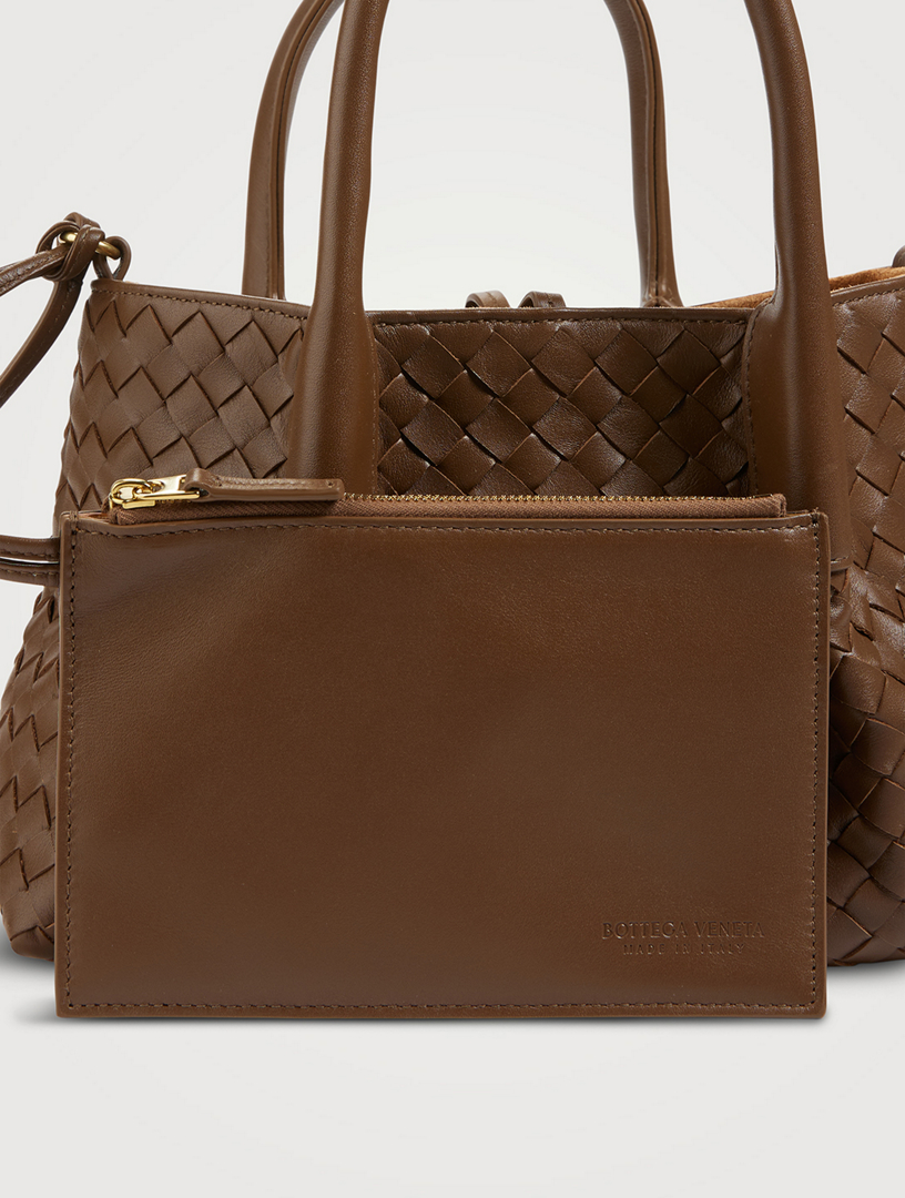 BOTTEGA VENETA ブラウン トートバッグ BOTTEGA VENETA Small Pinacoteca Intrecciato Leather Tote Bag