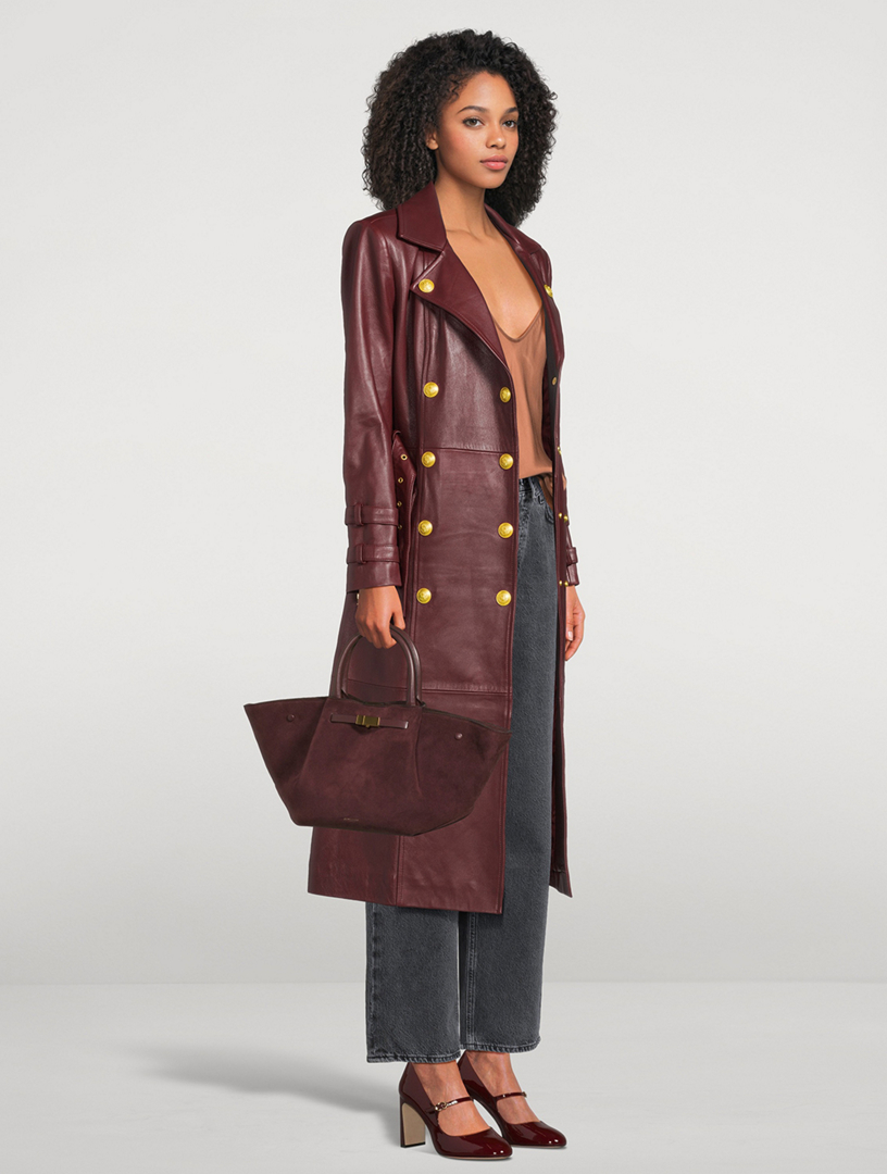 L'AGENCE Celine Leather Trench Coat | Holt Renfrew