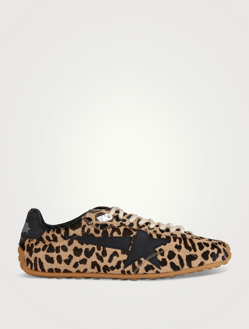 Marathon Speed Pony Hair Sneakers In Leopard Print