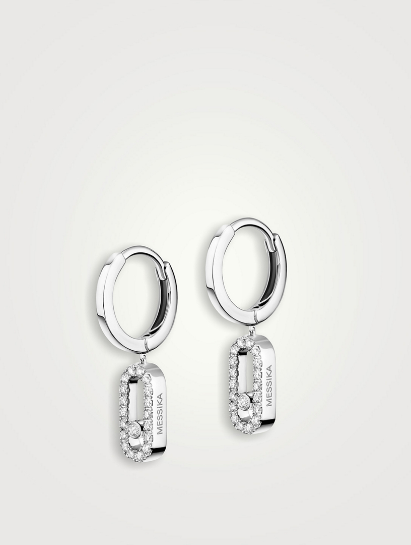 Minicréoles Move Uno en or 18 ct avec diamants