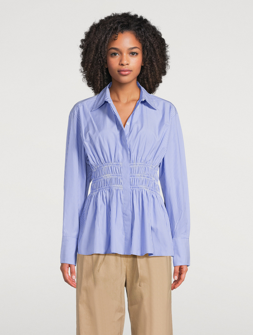 トップス Rose accent shirt blouse misty blue トップス Rose accent shirt blouse misty blue Tops & Tunics