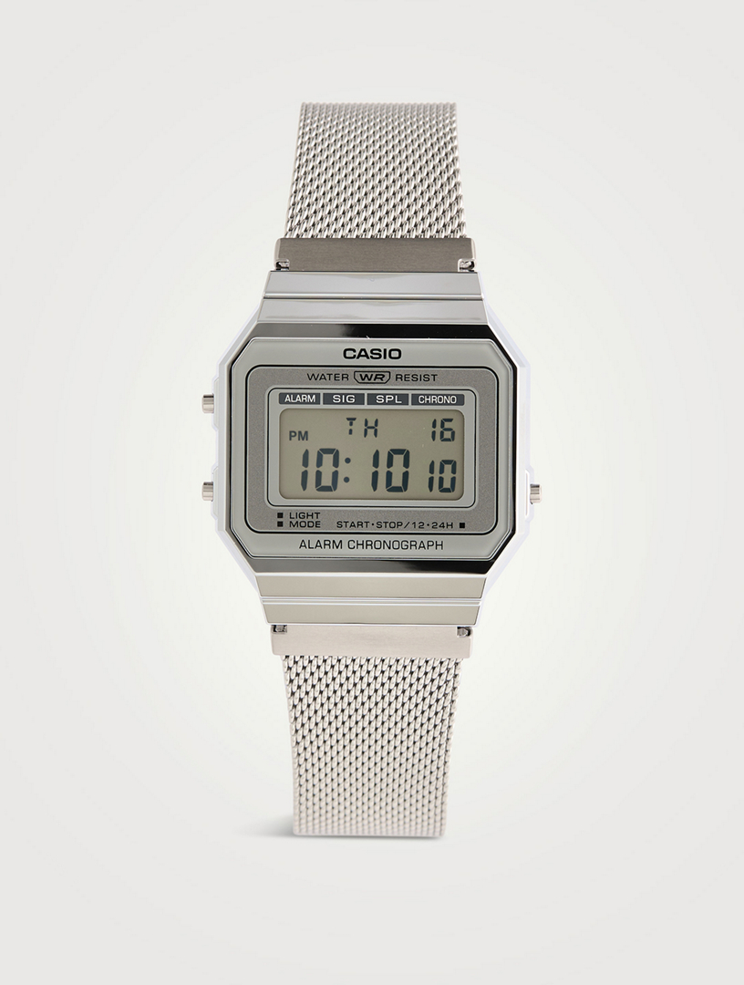 CASIO Vintage Digital Stainless Steel Mesh Bracelet Watch | Holt