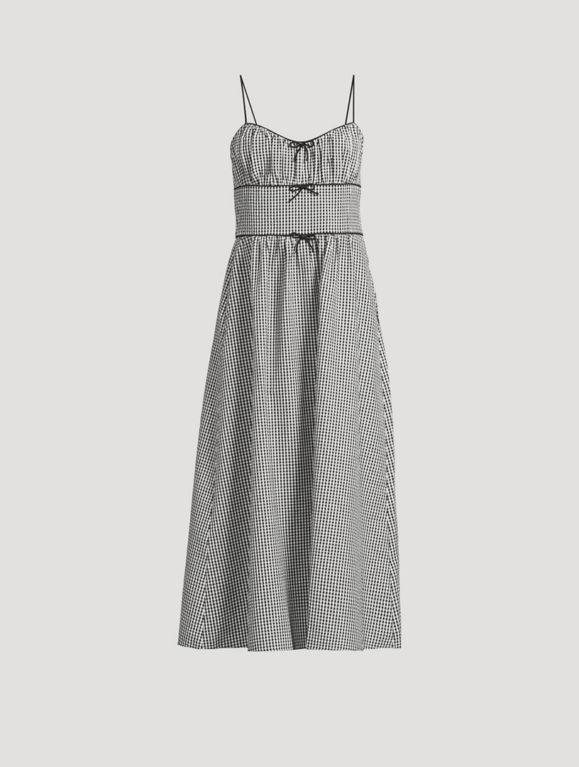 DOEN Belline Midi Dress In Gingham Print | Holt Renfrew