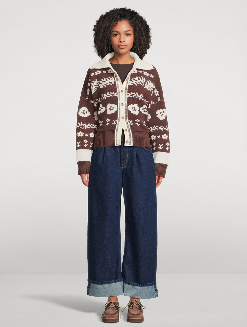 FREE PEOPLE Shelby Jacquard Cardigan | Holt Renfrew