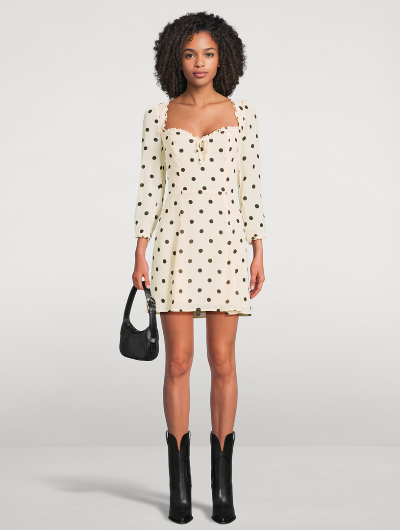 REFORMATION Prisca Mini Dress In Polka Dot Print | Holt Renfrew