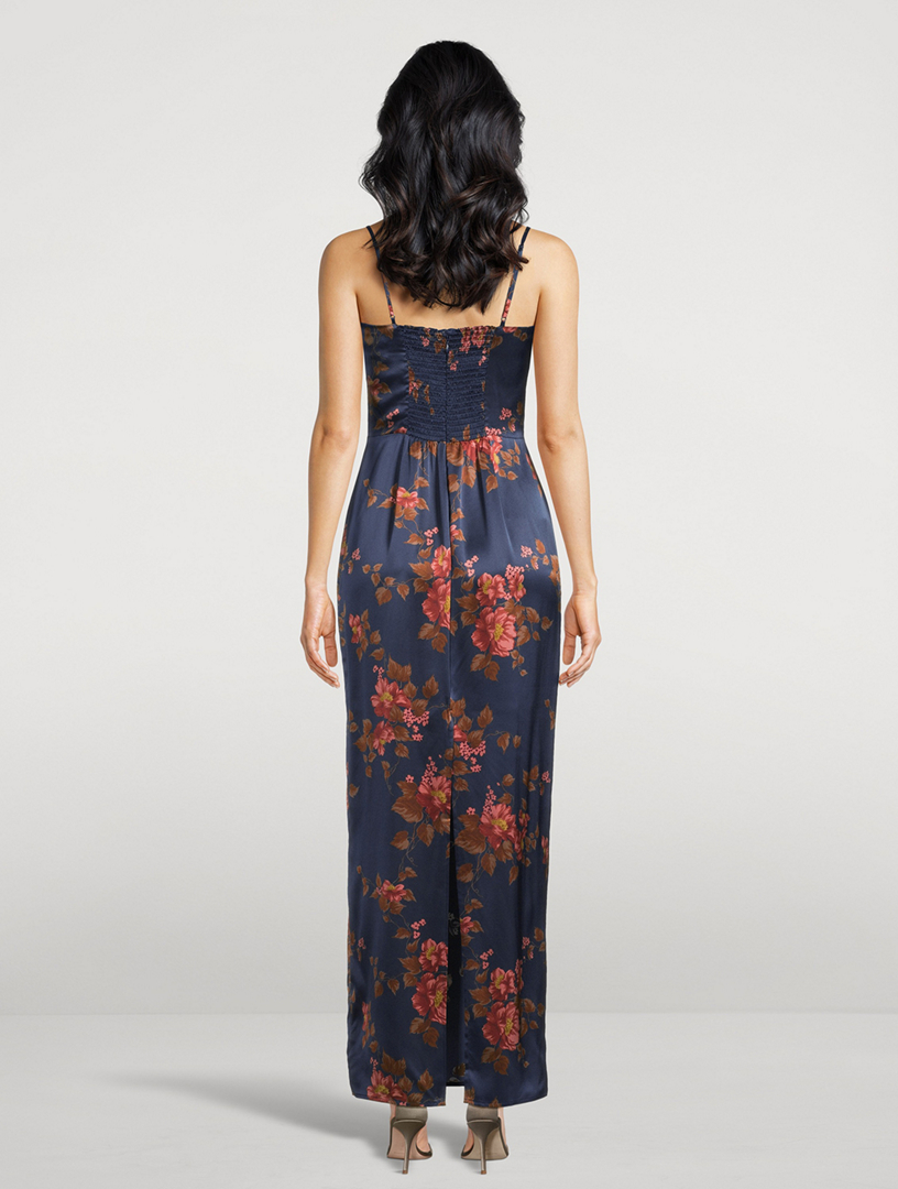 frankie floral silk maxi dress Reformation Frankie Silk Dress Buena Size 0 2 4 6 8