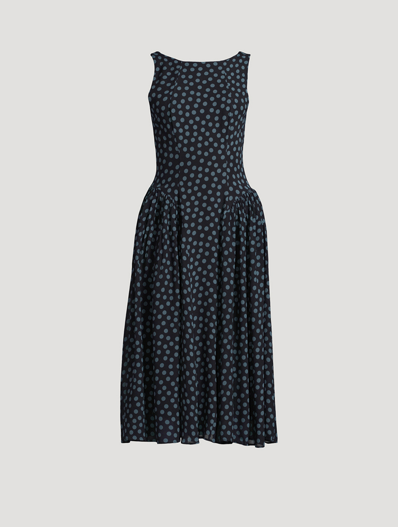 Robe mi-longue à pois Anelis