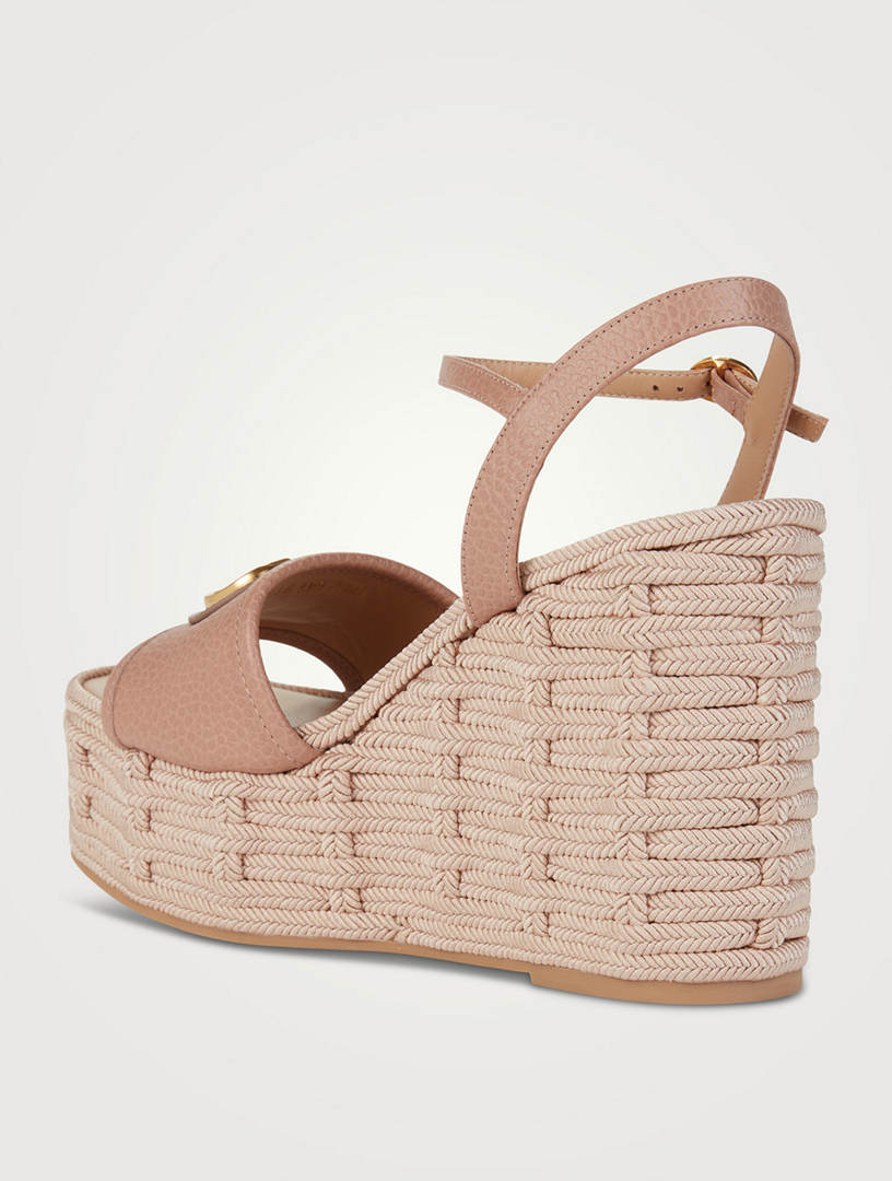 VALENTINO GARAVANI VLogo Leather Espadrille Wedge Sandals | Holt