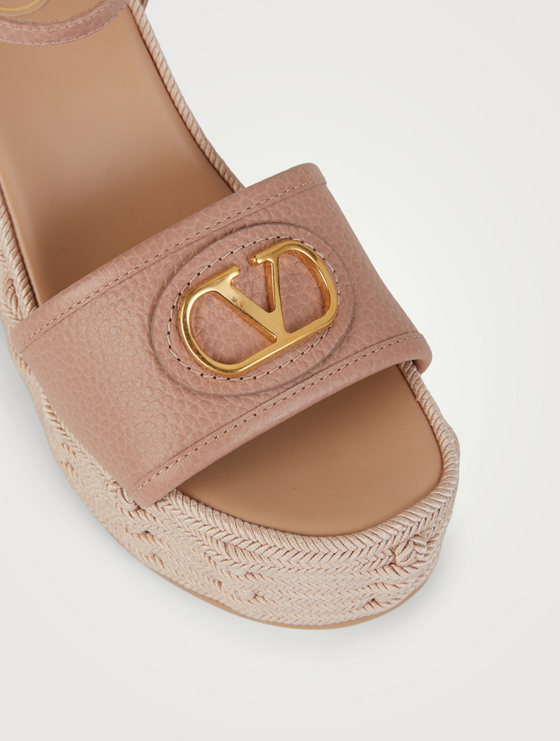 VALENTINO GARAVANI VLogo Leather Espadrille Wedge Sandals | Holt