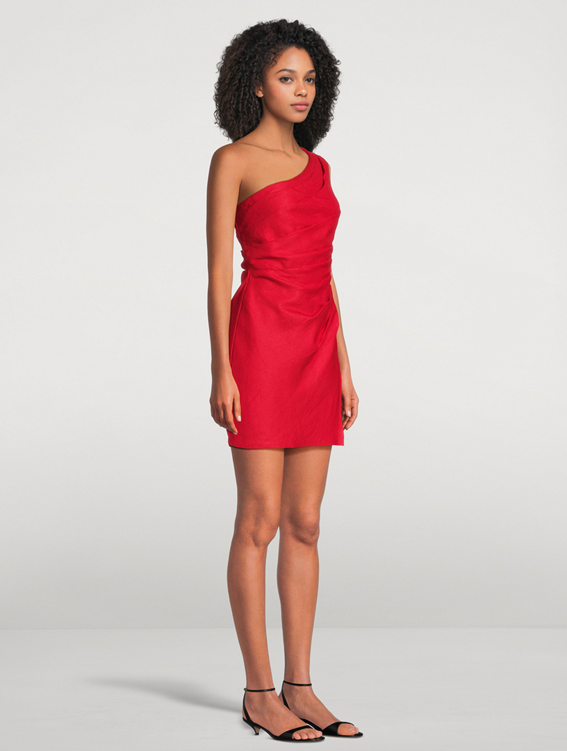 REFORMATION Ciro Linen One-Shoulder Mini Dress | Holt Renfrew