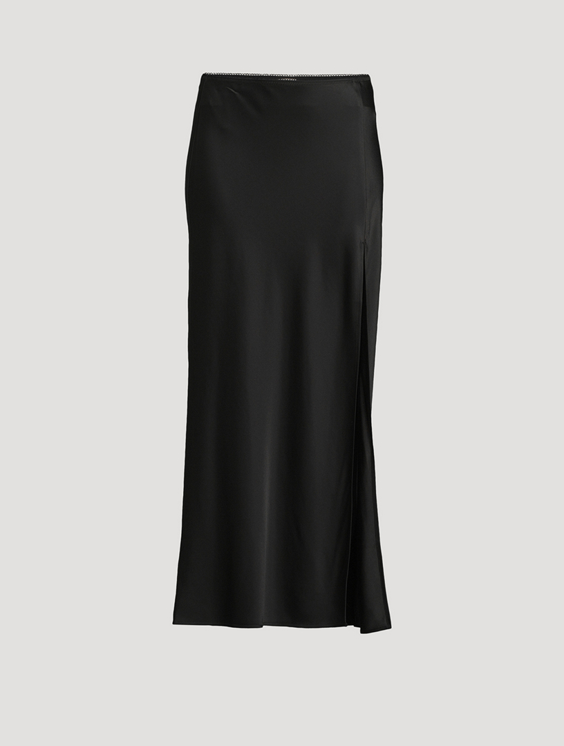 Layla Satin Maxi Skirt With Slit