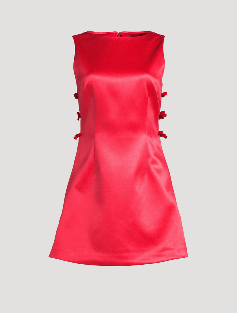 Terri Bow-Trimmed Satin Mini Dress