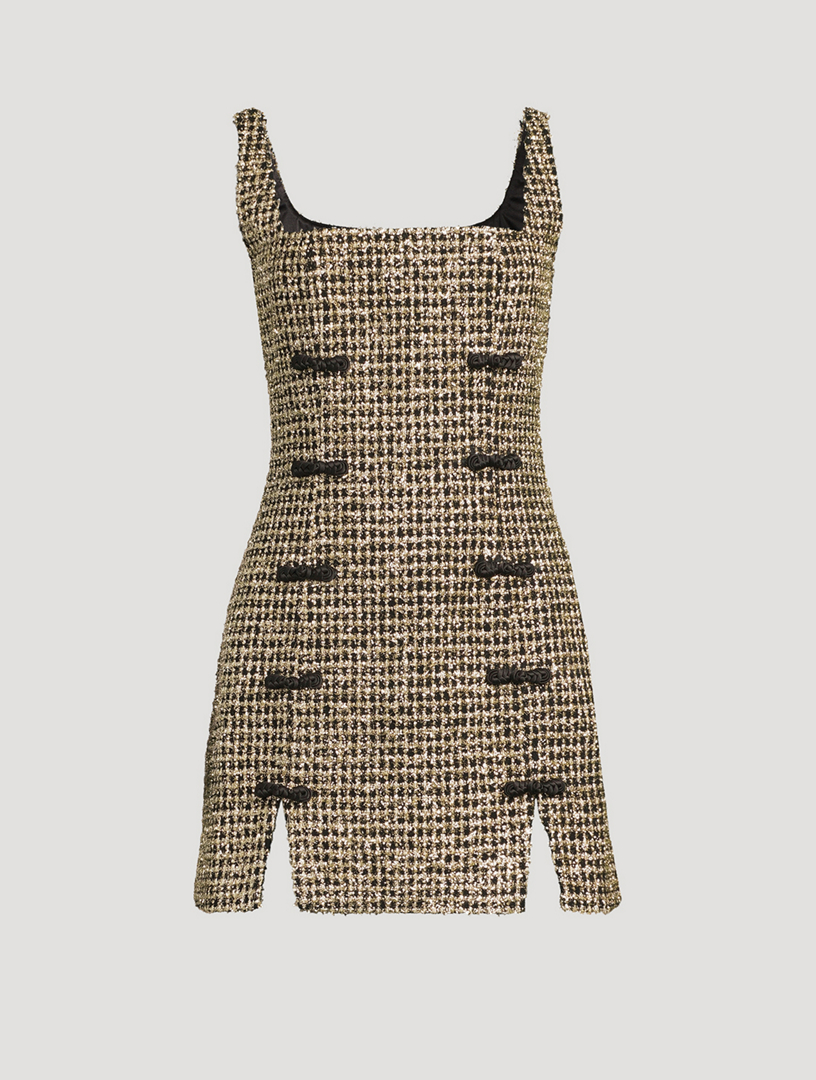 SAU LEE Aidan Lurex Tweed Mini Dress | Holt Renfrew