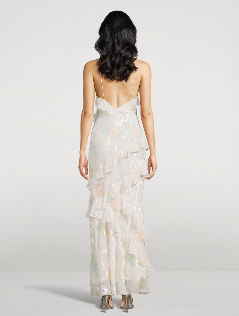 rialto jacquard floor-length dress Rialto Floral Silk Maxi Dress ~ Violet Whimsy – Shake Your Bon Bon main image 0