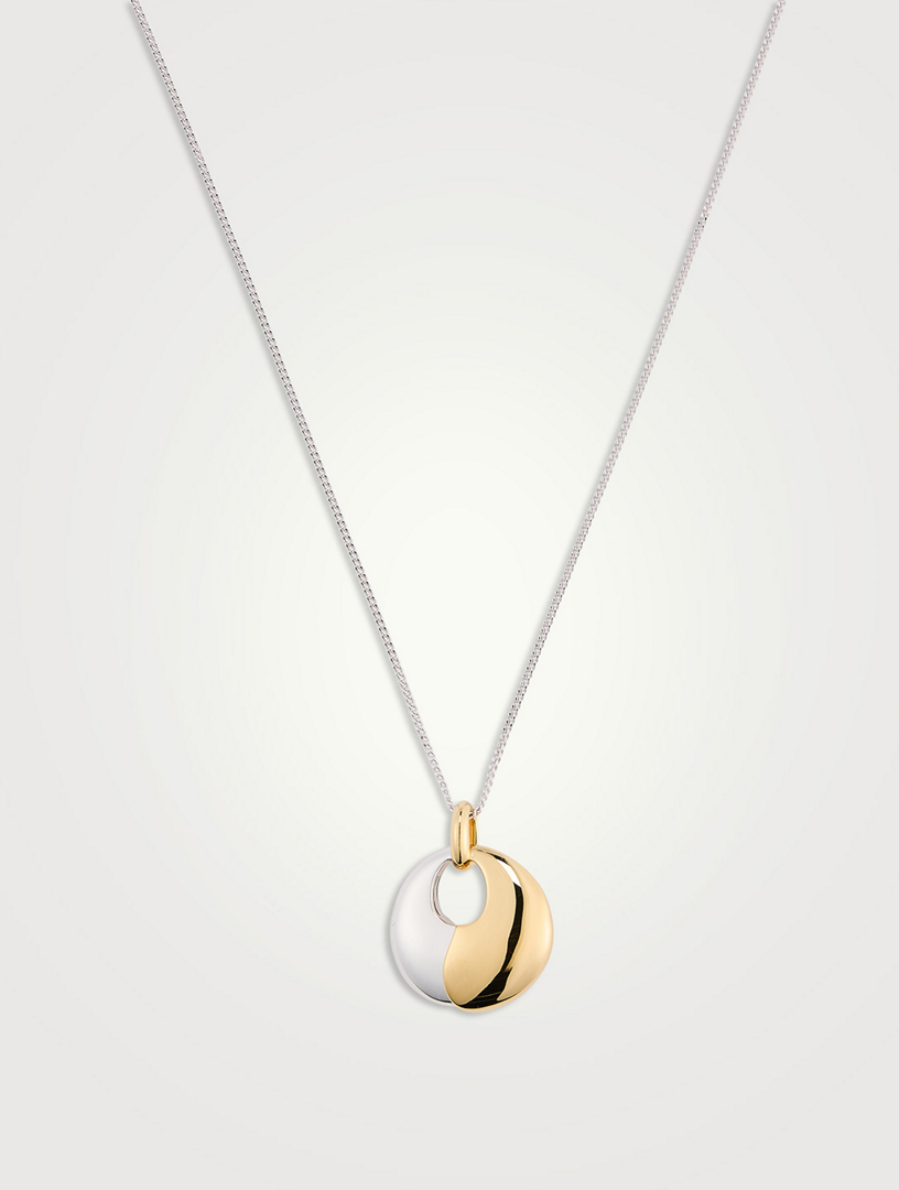 Collier à pendentif galet sculptural