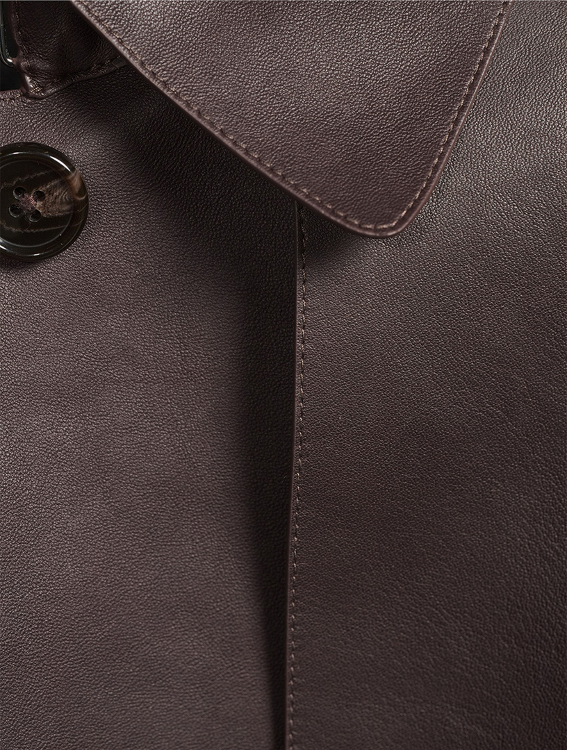 THEORY Cropped Leather Trench Coat | Holt Renfrew